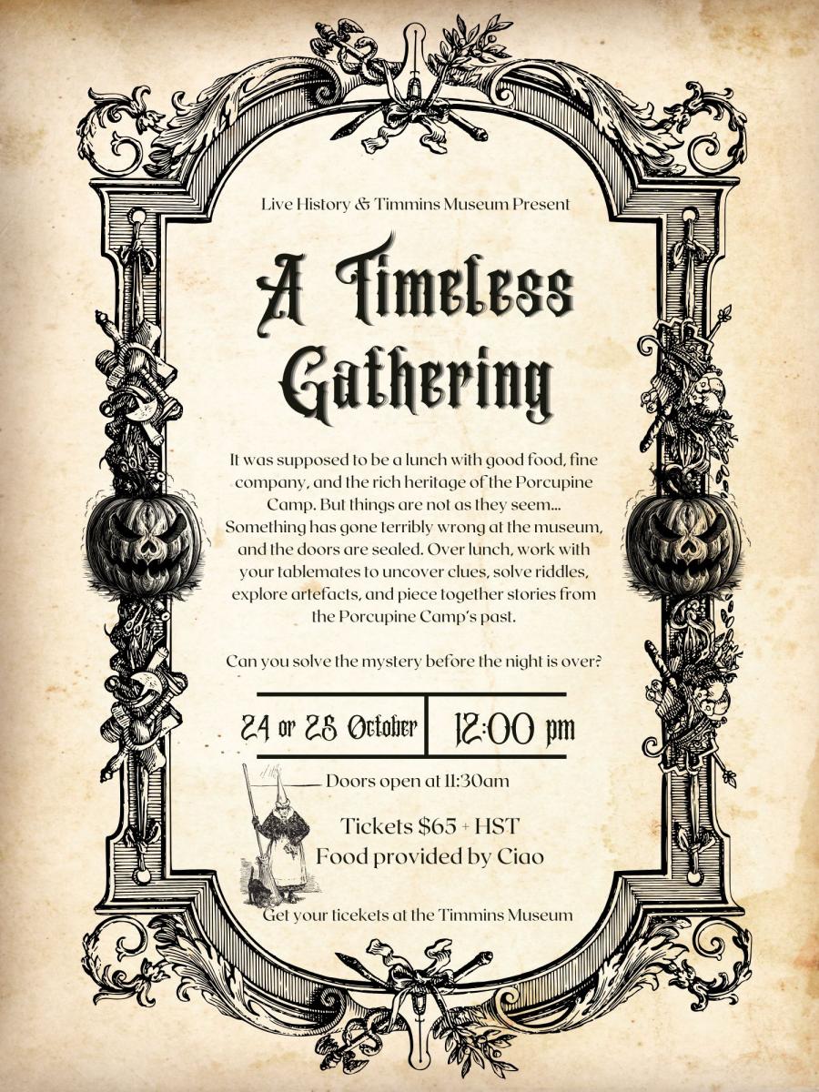 Timeless Gathering: A mystery lunch at the Timmins Museum Immersive Event - Main Image